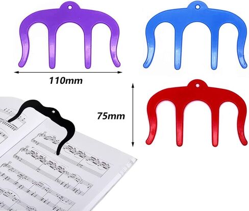تورين حامل اوراق الموسيقى وحامل صفحات بمشبك للكتب الموسيقية، اقلام ماركر للبيانو والكيبورد والحوامل والكتب للقراءة 8 الوان in Kuwait