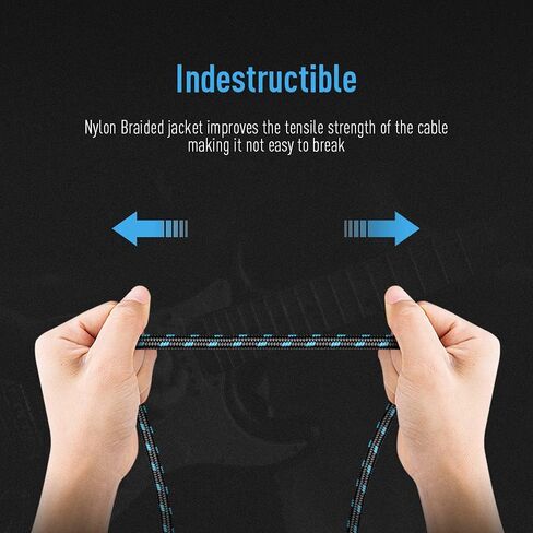 SONICAKE Guitar Cable 10ft Amp Cord for Guitar Bass Electric Guitar Instrument Electric Mandolin Amplifier Audio 1/4 Right Angle to Straight Black (Black 3m ST-RA) in Kuwait