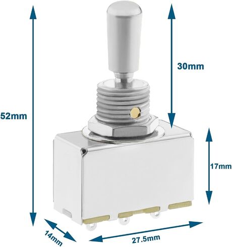 2PCS Electric Guitar 3 Way Toggle Switch with Silver Metal Tip Knob Cap Compatible with Les Paul Style Electric Guitar Pickup Selector Switch in Saudi Arabia