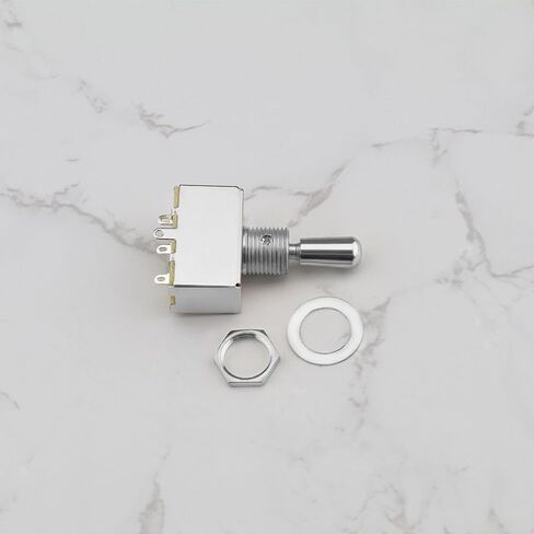 2PCS Electric Guitar 3 Way Toggle Switch with Silver Metal Tip Knob Cap Compatible with Les Paul Style Electric Guitar Pickup Selector Switch in Saudi Arabia