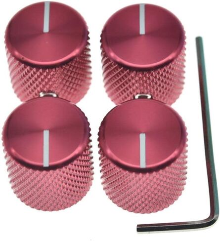 4pcs Aluminium Guitar/Bass Knobs Volume/Tone Control Knob 1/4" Metal Universal Potentiometer Pot Knobs with Set Screw and Indicator for Tele/Telecaster/P Bass Silver in Saudi Arabia