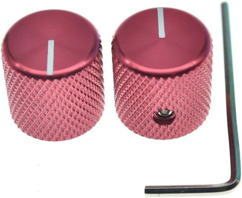 4pcs Aluminium Guitar/Bass Knobs Volume/Tone Control Knob 1/4" Metal Universal Potentiometer Pot Knobs with Set Screw and Indicator for Tele/Telecaster/P Bass Silver in Saudi Arabia