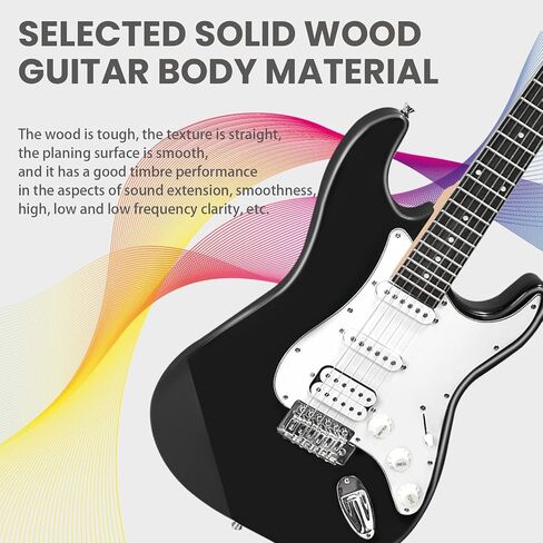 Soulmate Electric Guitar 39 Inch Full Size Beginner Electric Guitar Kit Solid Body Electric Guitar with 15w Amp, Capo, Shoulder Strap, String, Cable,Digital Tuner, Picks,Bag(39" Right Handed, Green) in Saudi Arabia