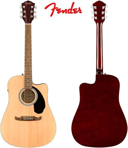 جيتار صوتي مدرع من Fender FA-125CE، مع ضمان لمدة عامين، طبيعي in Kuwait