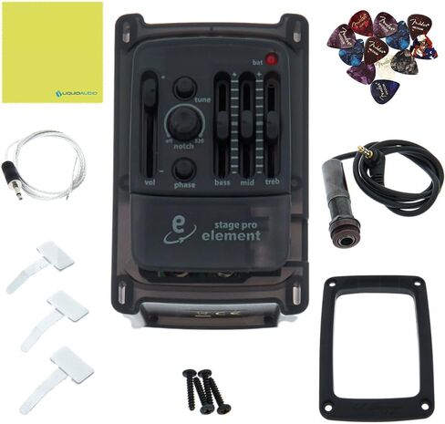 LR Baggs StagePro Element Advanced Undersaddle Pickup with Unrivaled Dynamic Range Bundle w/ 12x Fender Picks and Liquid Audio Polishing Cloth in Saudi Arabia