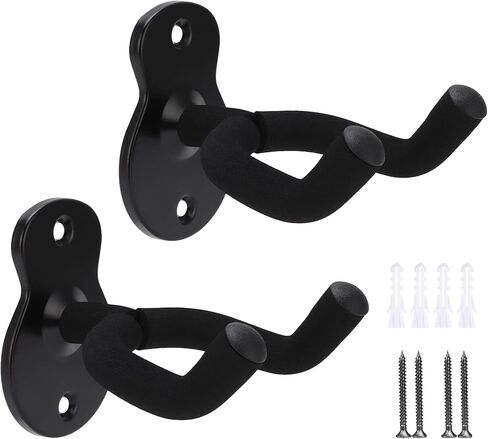 شماعات الغيتار هوك حامل الغيتار حامل حامل جدار الغيتار شماعات للحصول على غيتار صوتي وباس (2 حزمة) in Kuwait