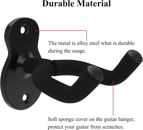 شماعات الغيتار هوك حامل الغيتار حامل حامل جدار الغيتار شماعات للحصول على غيتار صوتي وباس (2 حزمة) in Kuwait