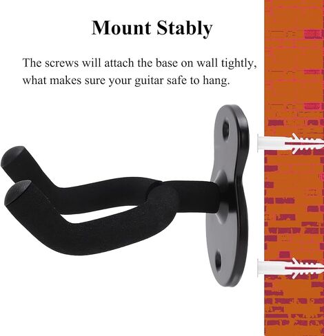 شماعات الغيتار هوك حامل الغيتار حامل حامل جدار الغيتار شماعات للحصول على غيتار صوتي وباس (2 حزمة) in Kuwait