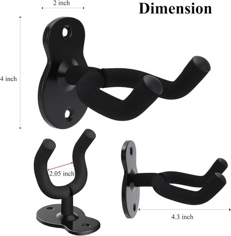 شماعات الغيتار هوك حامل الغيتار حامل حامل جدار الغيتار شماعات للحصول على غيتار صوتي وباس (2 حزمة) in Kuwait