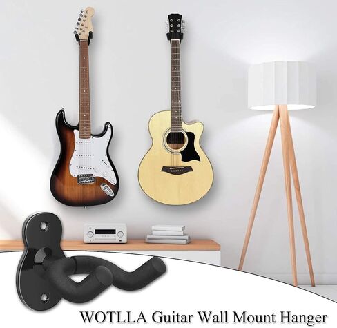 شماعات الغيتار هوك حامل الغيتار حامل حامل جدار الغيتار شماعات للحصول على غيتار صوتي وباس (2 حزمة) in Kuwait