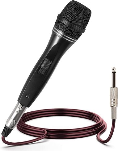 بروزور ميكروفون كاريوكي ديناميكي مع كيبل اكس ال ار بطول 16.4 قدم، ميكروفون معدني محمول باليد متوافق مع الة الكاريوكي/ مكبر الصوت/ الامبير/المولف لغناء الكاريوكي والخطاب وحفلات الزفاف والانشطة الخارجية in Kuwait