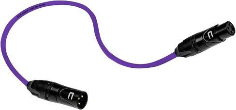 كابل XLR متوازن ذكر إلى أنثى - 1 قدم أسود - موصل ميكروفون احترافي ثلاثي الأطراف لمكبرات الصوت التي تعمل بالطاقة أو واجهة الصوت أو الخلاط للأداء المباشر والتسجيل in Kuwait