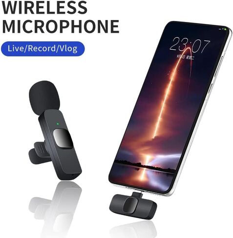 ميكروفونات 1217 Technologies H1 اللاسلكية لأجهزة iPhone وiPad - للتسجيل والبث واليوتيوب وTikTok والبودكاست. تقليل الضوضاء، القضاء على التداخل، نطاق 65 قدم in Kuwait