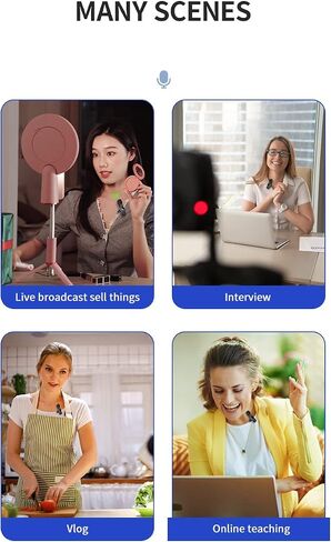 ميكروفونات 1217 Technologies H1 اللاسلكية لأجهزة iPhone وiPad - للتسجيل والبث واليوتيوب وTikTok والبودكاست. تقليل الضوضاء، القضاء على التداخل، نطاق 65 قدم in Kuwait