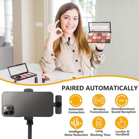 ميكروفون لاسلكي لجهاز iPhone iPad - ميكروفون لاسلكي Lavalier لميكروفونات iPhone المشبكية لتسجيل الفيديو والبث المباشر لمقابلة مدونة فيديو على YouTube in Kuwait