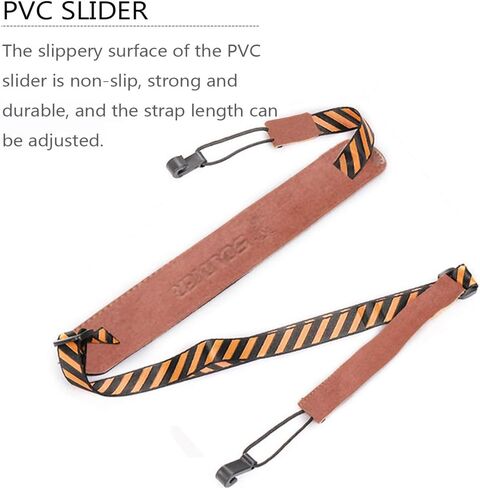 حزام كتف مزدوج الخطاف، لا يحتاج للثقب للجيتار الكلاسيكي سوبرانو تينور باريتون - مشبك على خطاف J بدون استخدام اليدين، حزام كتف بدون ثقب للاطفال والكبار (اسود وبرتقالي) in Kuwait