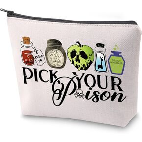 ZJXHPO Halloween Evil Queen Gift Villain Lover Gift Villain Poison Makeup Bag With Zipper Villain Canvas Tote Shoulder Bag