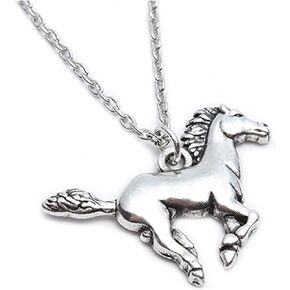 CCBFY Silver Horse Gifts for Girl Teen Kids Necklace Stainless Steel Necklace Horse Jewelry for Women Gift 18"+2"