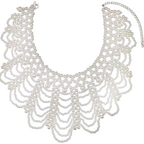 RBG Dissent Collar Necklace for Women Girls Detachable Pearl Beaded Blouse Fake Collar Choker Necklace,Ruth Bader Ginsburg Feminist Collar Necklace