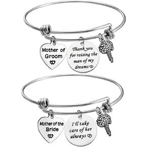 Zuo Bao Mother of The Bride or Groom Adjustable Bangle Wedding Gifts Mothers Gifts Bangle Bouquet