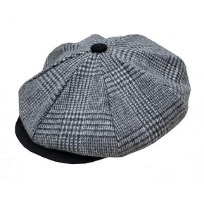 Emstate Mens Melton Wool 8 Panel Applejack Newsboy Baker Boy Cap Made in USA