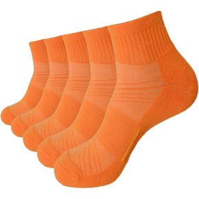 PEARL CARE Mens Combed Cotton Cushioned Athletic Running Ankle Quarter Socks (5 Pack) w/Arch Compression