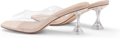 صنادل نسائية من DREAM PAIRS بكعب شفاف ومقدمة مربعة وكعب عالي وكعب رفيع سهل الارتداء في فستان الزفاف in Kuwait