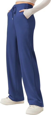 Wide Leg Sweatpants Women Cotton High Waisted Loose Yoga Lounge Pants Comfy Workout Womens Joggers with Pockets in Saudi Arabia