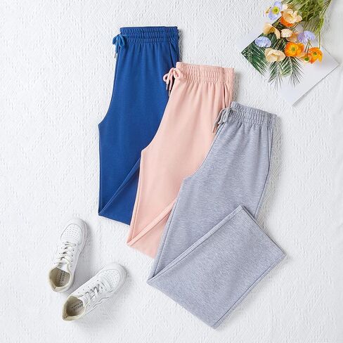 Wide Leg Sweatpants Women Cotton High Waisted Loose Yoga Lounge Pants Comfy Workout Womens Joggers with Pockets in Saudi Arabia