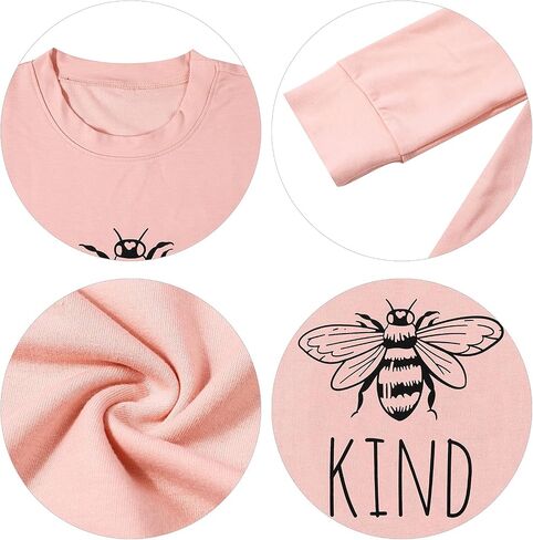 تي شيرت KIMSOONG Bee Kind تي شيرت Be kind سويت شيرت نسائي مضحك ملهم وخفيف الوزن in Kuwait