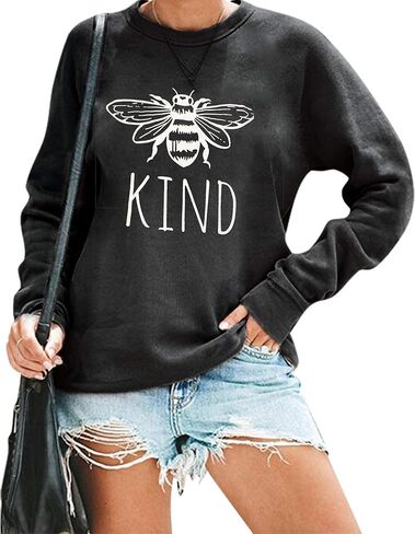KIMSOONG Bee Kind T Shirt Be kind Sweatshirt Women Funny Inspirational Lightweight Blouse in Kuwait