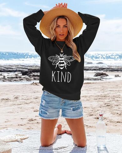 KIMSOONG Bee Kind T Shirt Be kind Sweatshirt Women Funny Inspirational Lightweight Blouse in Kuwait