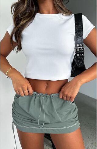 korssyee Mini Cargo Skirts for Women Y2K Low Waist Side Drawstring Trendy Summer Short Skirt with Pockets in Kuwait