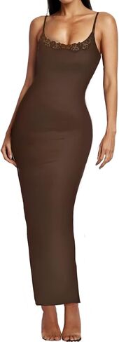 صالة المرأة عادية مثير الدانتيل أكمام عارية الذراعين Bodycon ماكسي سليم السباغيتي حزام ضيق نادي ليلة خارج زلة فستان طويل in Kuwait