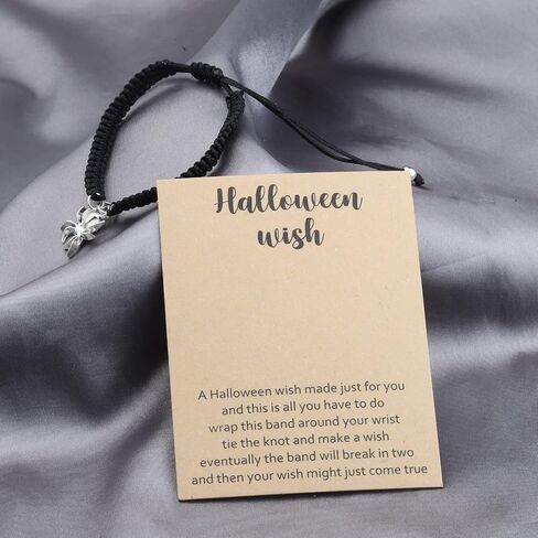 WSNANG Halloween Wish Bracelet Ghost Skeleton Bat Spider Witch Charm Wish Bracelet Halloween Party Favor Halloween Card Gift in Saudi Arabia