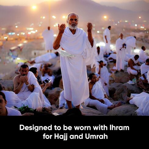 حزام إحرام زينيا قابل للتعديل مع نظام تحرير حزام الضغط، وجيوب أمامية وأقسام بسحاب - مثالي للحج والعمرة in Kuwait