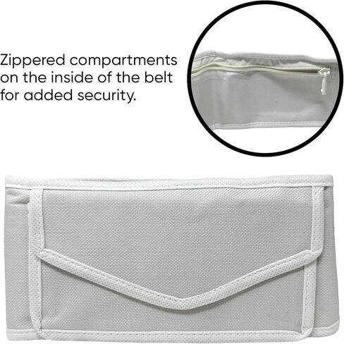 حزام إحرام زينيا قابل للتعديل مع نظام تحرير حزام الضغط، وجيوب أمامية وأقسام بسحاب - مثالي للحج والعمرة in Kuwait