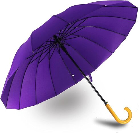 MRTLLOA 52 Inch Windproof Large Umbrellas for Rain, 16 Ribs, J Wooden Handle, 210T High-density Fabric Golf Stick Umbrella in Saudi Arabia