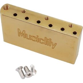 Musiclily Ultra 52.5 مم (2-1/16 بوصة) كتلة اهتزاز نحاسية صلبة كاملة للصين وإندونيسيا مصنوعة من جسر جيتار كهربائي من سلسلة Squier القياسية، بطول 40 مم