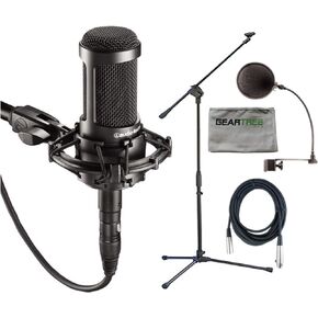 Audio Technica AT2035 Condenser Mic + Pop Filter + Mic Stand + XLR Cable in Saudi Arabia