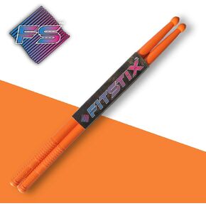 FITSTIX™ Drumsticks for Fitness & Aerobic Workout Classes, High Quality Drum Sticks, Strong and Light Weight design make a fun addition to any exercise routine or class. (ORANGE without PowerGrip)