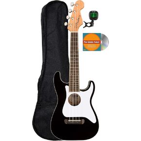 القيثارة من Fender Fullerton Jazzmaster بحجم الحفلة الموسيقية - حزمة بيضاء أولمبية مع حقيبة أزعج، وموالف، وأقراص DVD التعليمية لأوستن بازار
