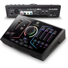 M-Game Solo USB Audio Interface Mixer for Streaming and Gaming with XLR Microphone in, Optical in, Voice FX, Sampler, Lights and Software