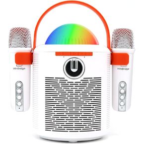 آلة كاريوكي مع 2 ميكروفونات لاسلكية، مكبر صوت بلوتوث محمول للبالغين والأطفال، أضواء LED، تأثيرات صوتية، كاريوكي منزلي للحفلات، رائعة in Kuwait