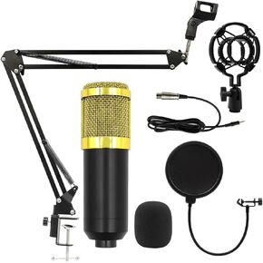 Elimavi USB Microphone, Plug & Play PC Computer Podcast Condenser Cardioid Metal Mic Kit with Professional Sound Chipset for Recording, Gaming, Singing, YouTube in Kuwait