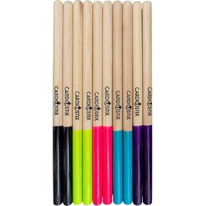 CardioStix 8oz Highest-Weighted (1 PAIR YOU CHOOSE) Premium American Hickory Wood Cardio Drum Sticks | For Drumming, Fitness, Aerobic Class, Exercises(Standard Black)