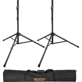 Auray SS-47A-PB Deluxe Lightweight Height-Adjustable Aluminum Speaker Stands with Tripod Base and Carrying Case in Kuwait