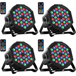 مصابيح MOSFiATA Par Lights 4 Pack، RGB 36 LED أضواء المسرح التحكم DMX المنشط بالصوت، 7 أوضاع إضاءة مع إضاءة المسرح للتحكم عن بعد، أضواء حفلات DJ Par لنادي KTV Disco Party in Kuwait