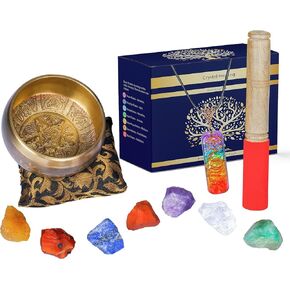 وعاء غناء تبتي - مجموعة وعاء صوت للتأمل مصنوعة يدويا في نيبال لليقظة والريكي والحمامات الصوتية رائعة لديكور زين او هدية روحية، اكسسوارات اليوغا للنساء، العلاج الصوتي in Kuwait