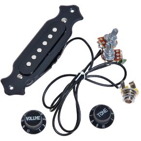 TraderPlus 1 sets Pre-wired 6-string Cigar Box Guitar Pickup with Volume & Tone for Electric Guitar (Black) in Kuwait